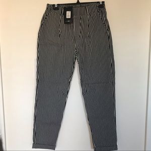 FASHION NOVA Pin Up Striped Pants Charcoal